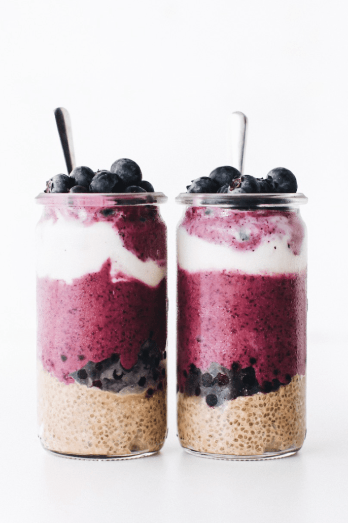Blueberry-Latte-Breakfast-Smoothie-Jars - FEASTING ON FRUIT - 10 Best Coffee Smoothie Recipes - 9