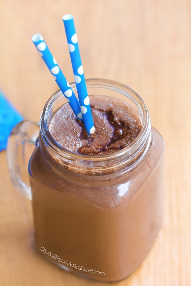 Chocolate-Fudge-Protein-Shake - CHOCOLATE COVERED KATIE - 10 Best Coffee Smoothie Recipes - 8